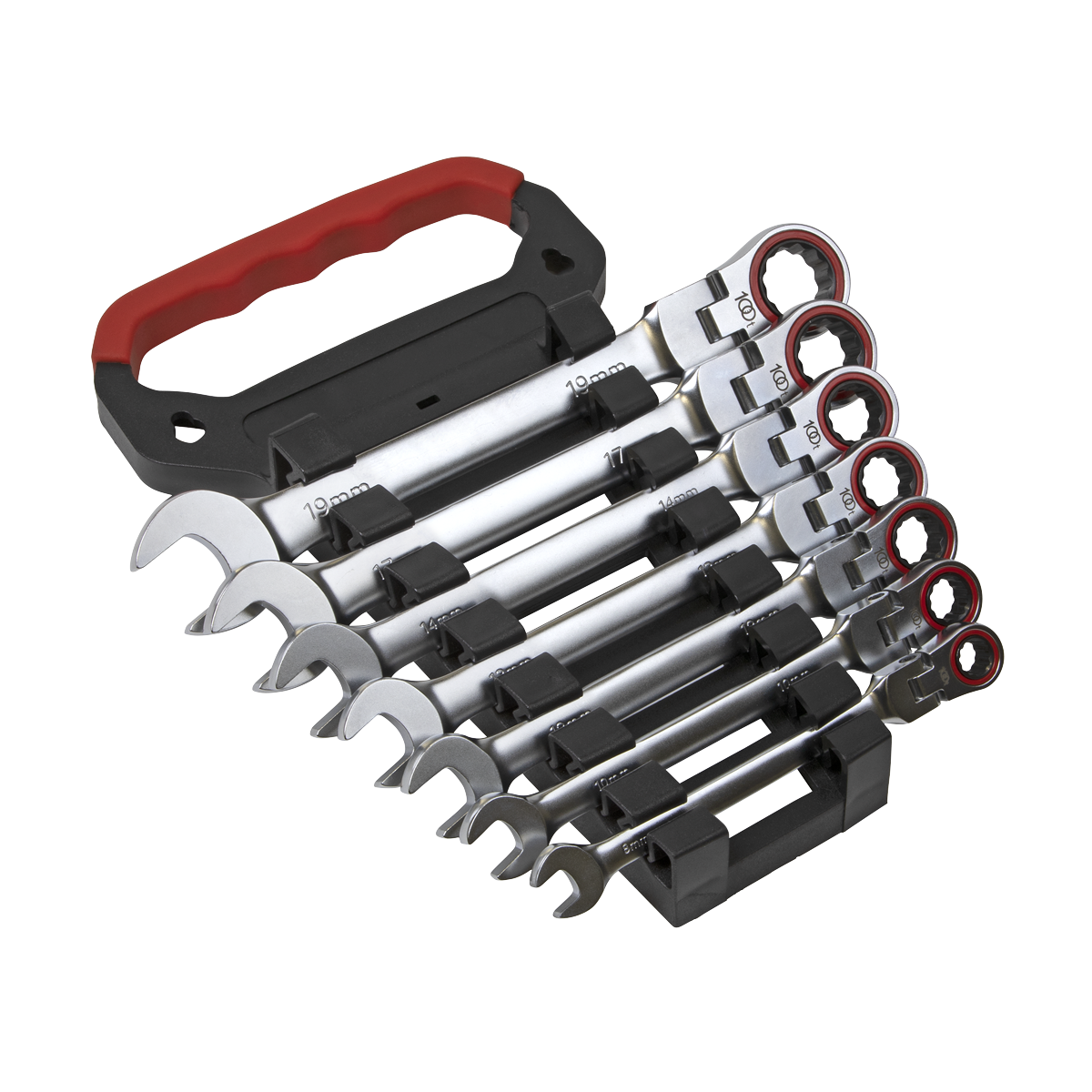 Flexi-Head Ratchet Combination Spanner Set 7pc Metric Platinum Series - AK63943 - Farming Parts