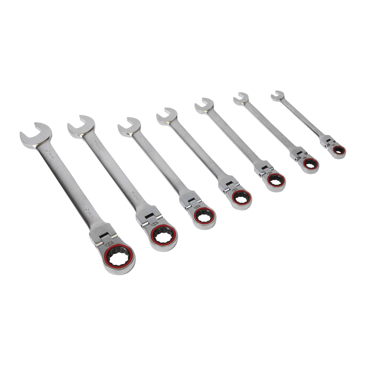 Flexi-Head Ratchet Combination Spanner Set 7pc Metric Platinum Series - AK63943 - Farming Parts