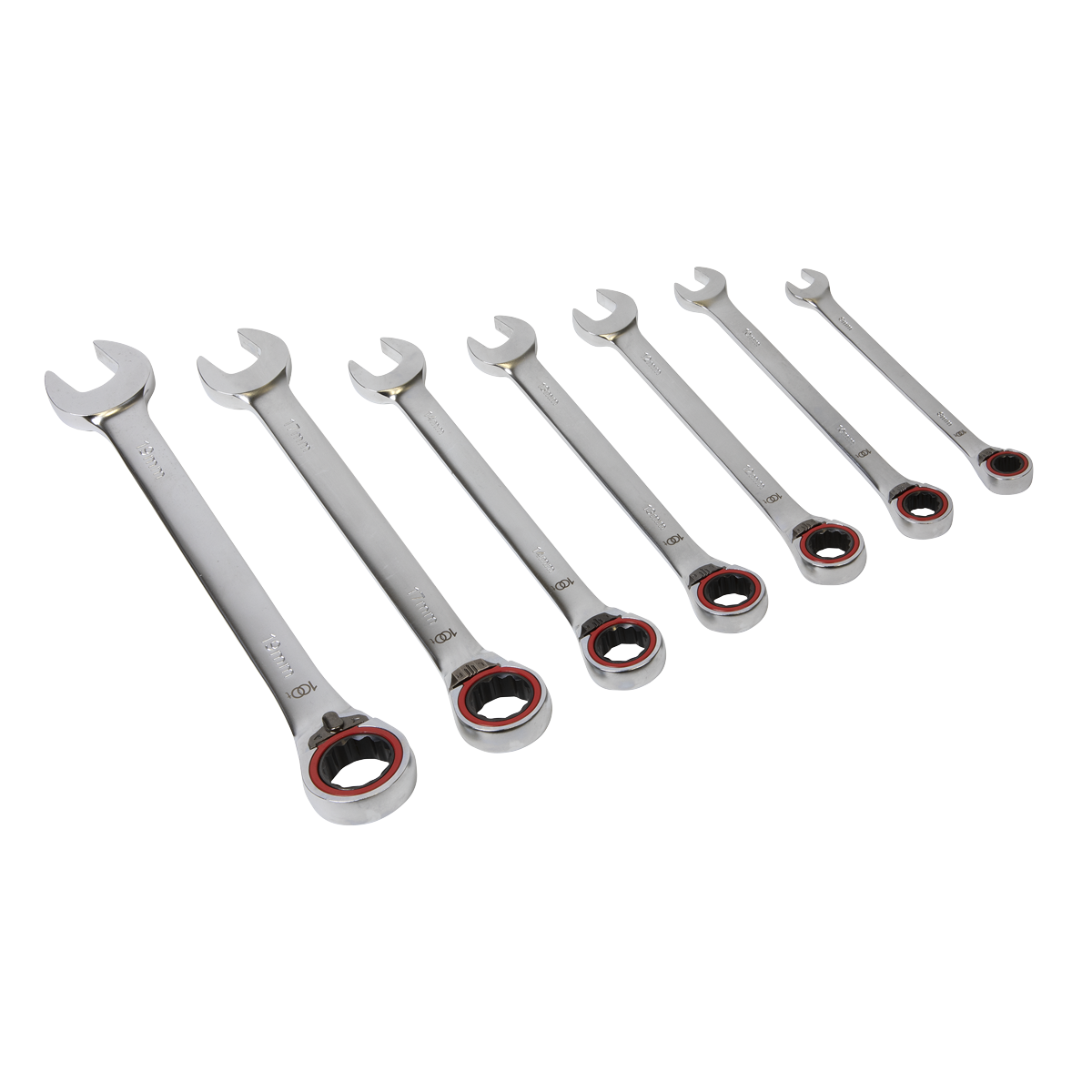 Reversible Ratchet Combination Spanner Set 7pc Metric Platinum Series - AK63945 - Farming Parts