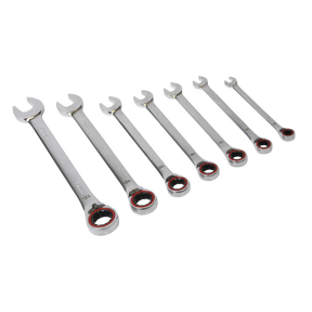 Reversible Ratchet Combination Spanner Set 7pc Metric Platinum Series - AK63945 - Farming Parts