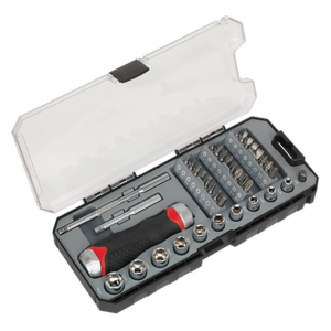 Fine Tooth Ratchet Screwdriver Socket & Bit Set 38pc - AK64905 - Farming Parts