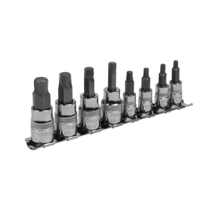 Hex Socket Bit Set Lock-On™ 8pc 1/4" & 3/8"Sq Drive - Imperial - AK65602 - Farming Parts