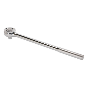 The Sealey Ratchet Wrench 3/4" Sq Drive Twist-Reverse (AK6692) features a long handle and a textured grip, crafted from durable Chrome Vanadium steel. As part of the Premier Hand Tools collection, it is backed by a lifetime guarantee.