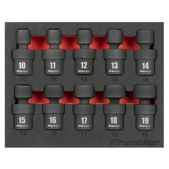 Premier Universal Joint Impact Socket Set 3/8"Sq Drive 10pc - SE-AK68220