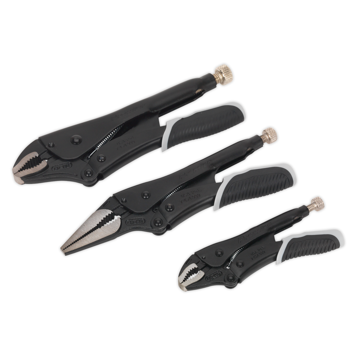 Locking Pliers Set 3pc Quick Release - Black Series - AK6863B - Farming Parts