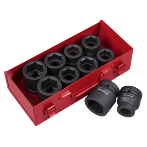 Impact Socket Set 10pc 1"Sq Drive Metric/Imperial - AK688 - Farming Parts