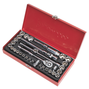 Socket Set 35pc 3/8"Sq Drive 6pt WallDrive® - Metric/Imperial - AK691 - Farming Parts