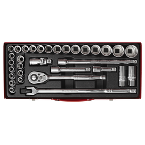 Socket Set 32pc 1/2"Sq Drive 6pt WallDrive® - Metric/Imperial - AK693 - Farming Parts