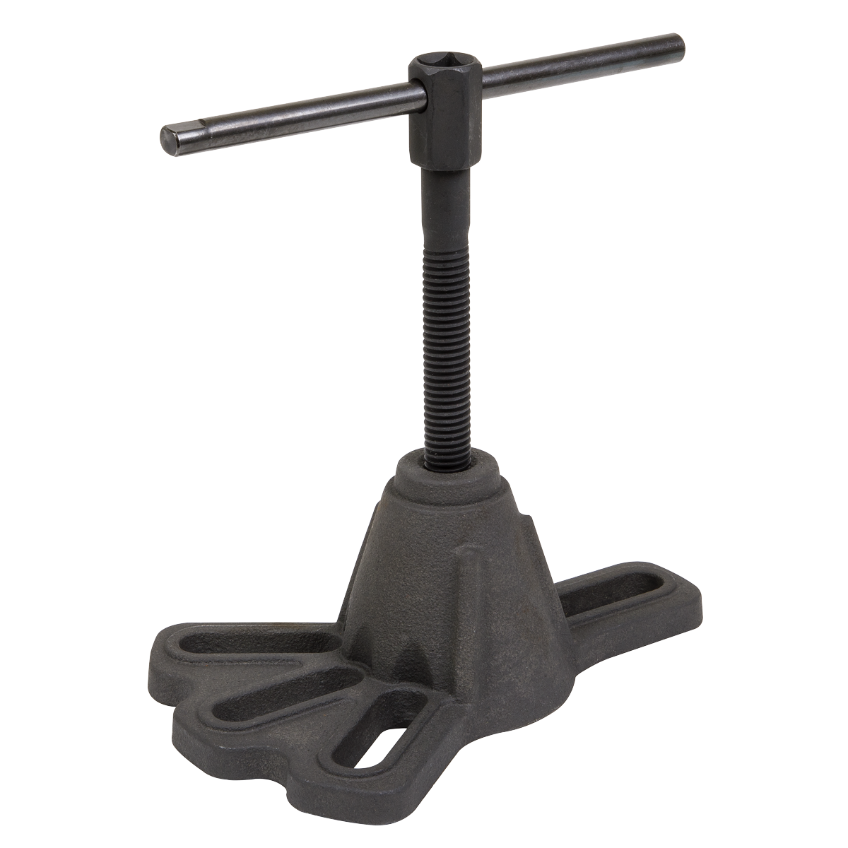 A Universal Hub Puller 1/2"Sq Drive - AK713 by Sealey, featuring a threaded rod and a tommy bar handle, designed for leveling machinery or structural elements.