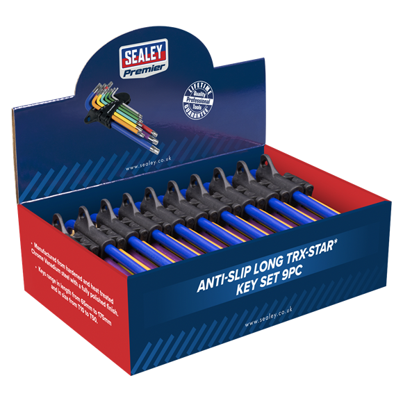 Anti-Slip Long TRX-Star* Key Set 9pc - Display Box of 10 - SE-AK7193DB