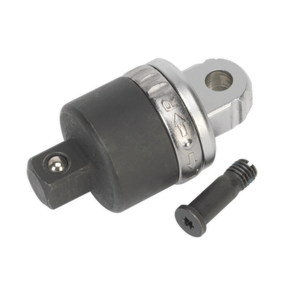 A Sealey Ratcheting Knuckle Joint 1/2" Sq Drive for AK7316 (model AK7316RK) with a phosphate finish and a screw placed next to it, shown against a white background.