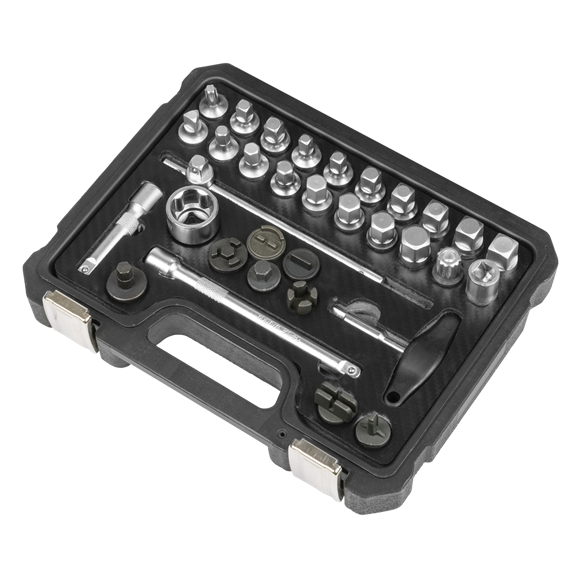 Sealey Master Oil Drain Plug Removal Kit 33pc SE AK758