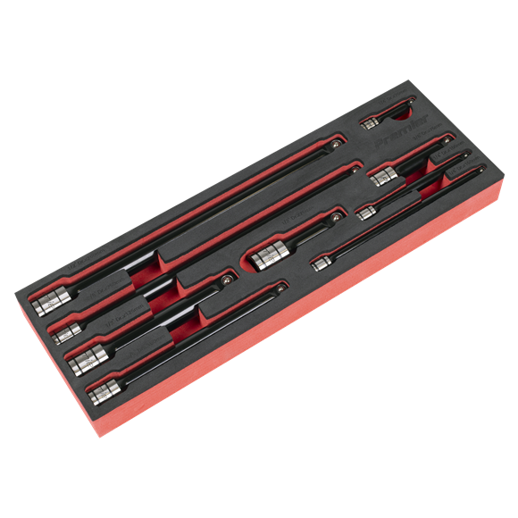 Premier Black Wobble/Rigid Extension Bar Set 1/4", 3/8" & 1/2"Sq Drive 9pc - Premier Black - SE-AK7693