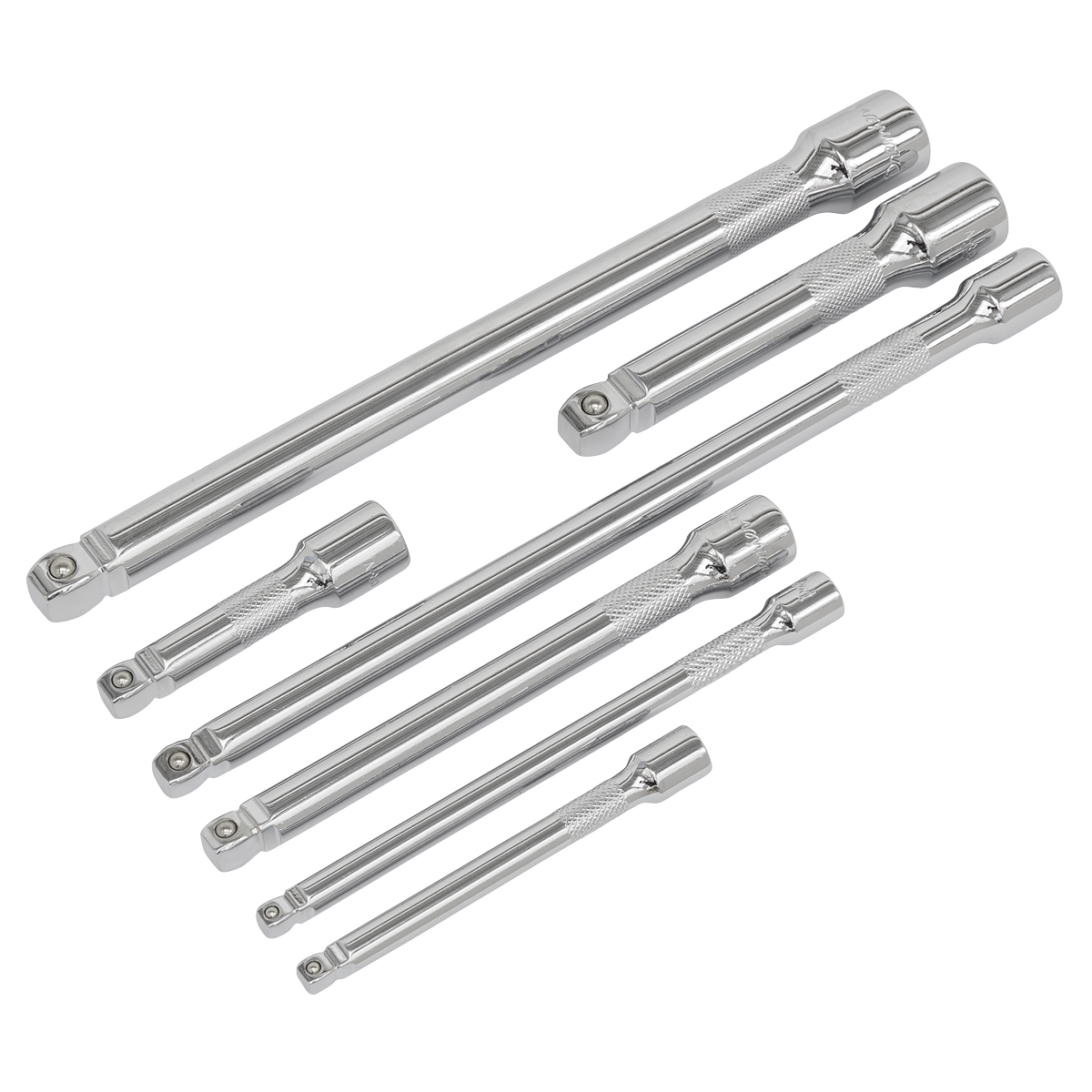 Wobble/Rigid Extension Bar Set 7pc 1/4", 3/8" & 1/2"Sq Drive - AK770 - Farming Parts