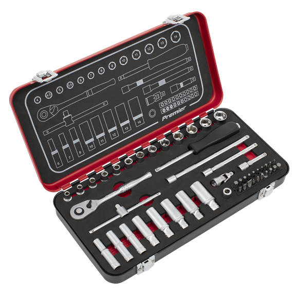 Sealey | Premier Platinum Socket Set 1/4"Sq Drive 49pc - AK7920