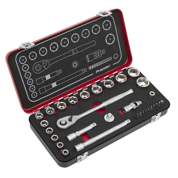 Sealey | Premier Platinum Socket Set 3/8"Sq Drive 31pc - AK7921