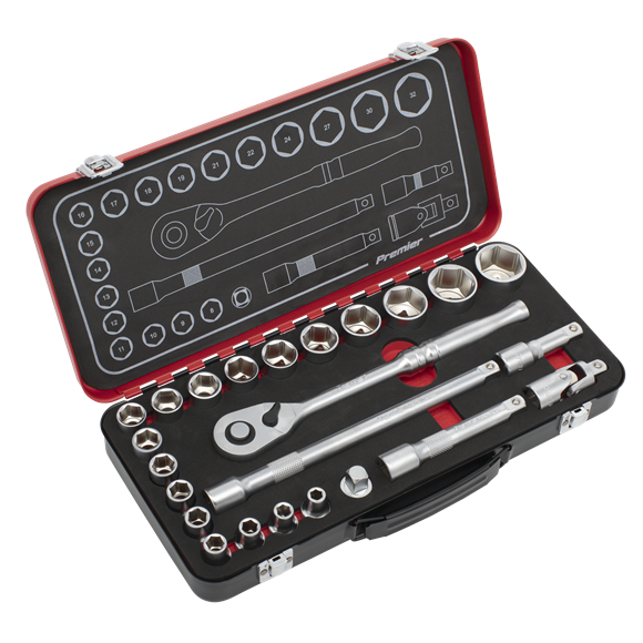 Sealey | Premier Platinum Socket Set 1/2"Sq Drive 24pc - AK7924