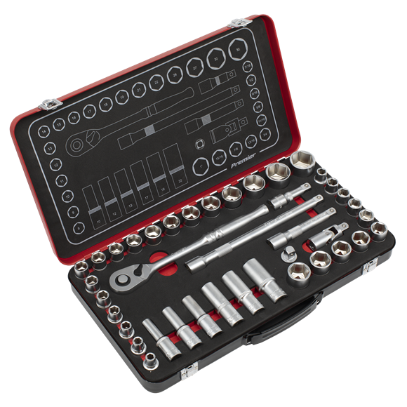 Sealey | Premier Platinum Metric/Imperial Socket Set 1/2"Sq Drive 40pc - AK7925