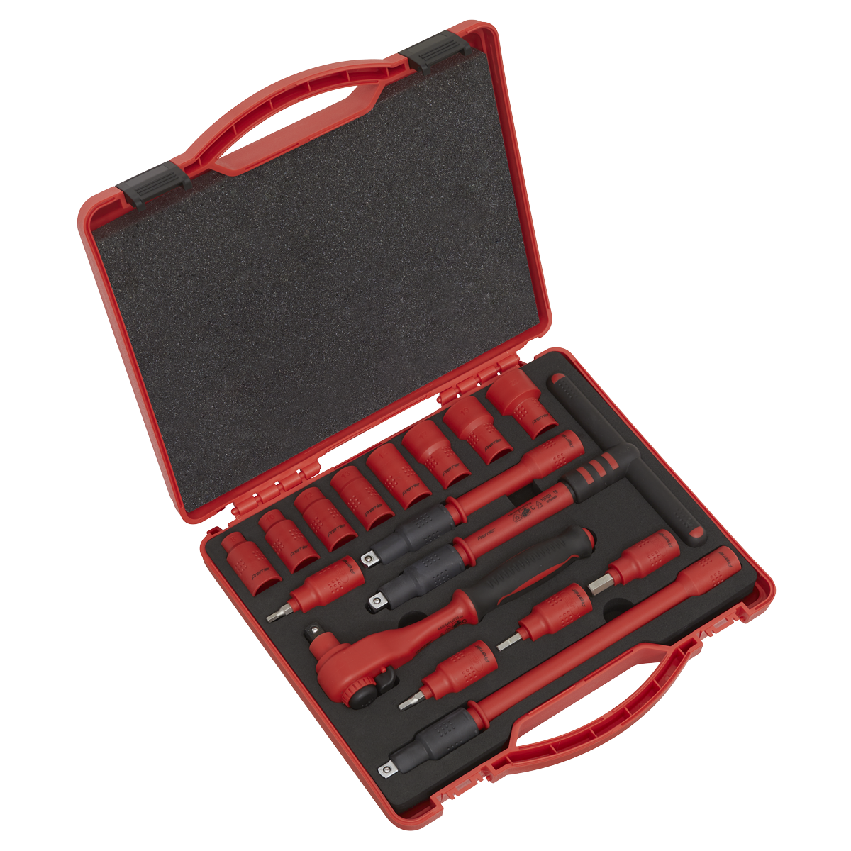 Insulated Socket Set 16pc 3/8"Sq Drive 6pt WallDrive® VDE Approved - AK7940 - Farming Parts