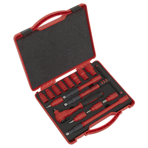 Insulated Socket Set 16pc 3/8"Sq Drive 6pt WallDrive® VDE Approved - AK7940 - Farming Parts