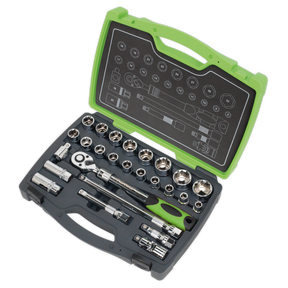 Socket Set 26pc 1/2"Sq Drive 6pt WallDrive® Metric - AK7961 - Farming Parts