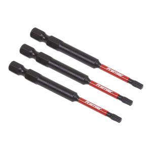 Three Sealey TRX-Star* T15 Impact Power Tool Bits, featuring hexagonal shanks and star-shaped tips, are arranged side by side on a white background.