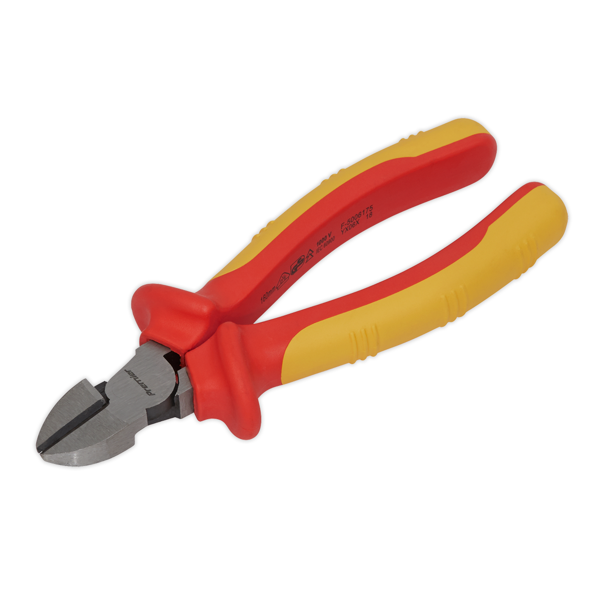 Sealey Side Cutters 160mm VDE Approved - AK83458 with red and yellow insulated handles, made from durable Chrome Vanadium steel.