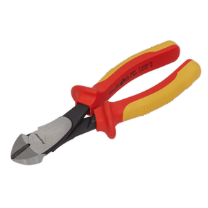 Sealey presents Side Cutters Heavy-Duty 180mm VDE Approved (AK83459) with red and yellow insulated handles.