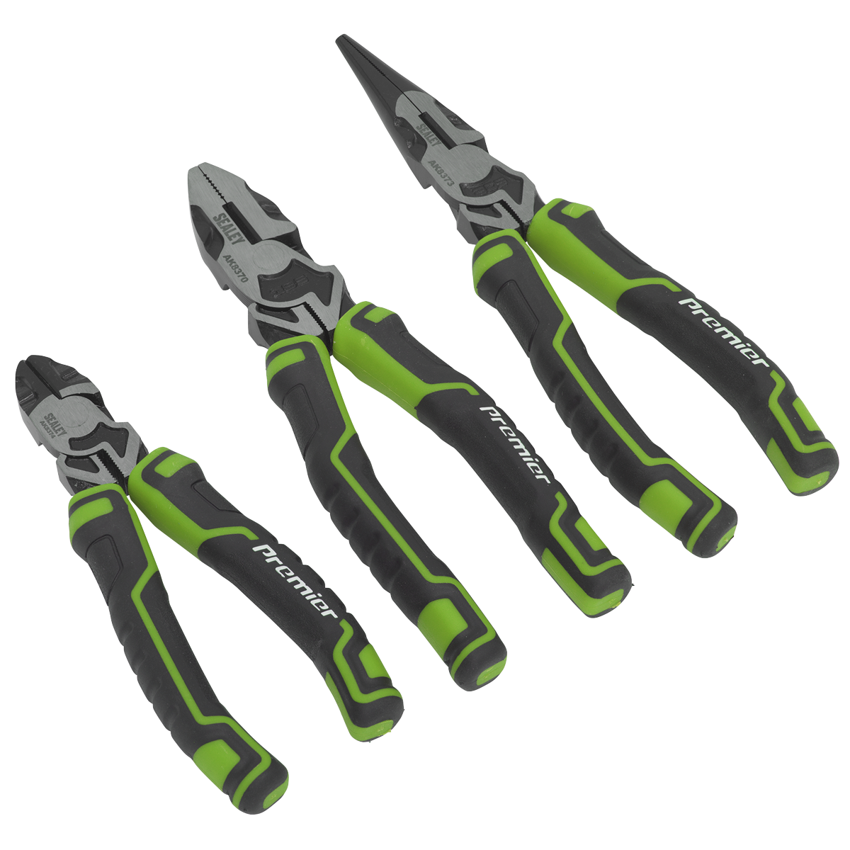 Pliers Set 3pc High Leverage - Hi-Vis Green - AK8376HV - Farming Parts