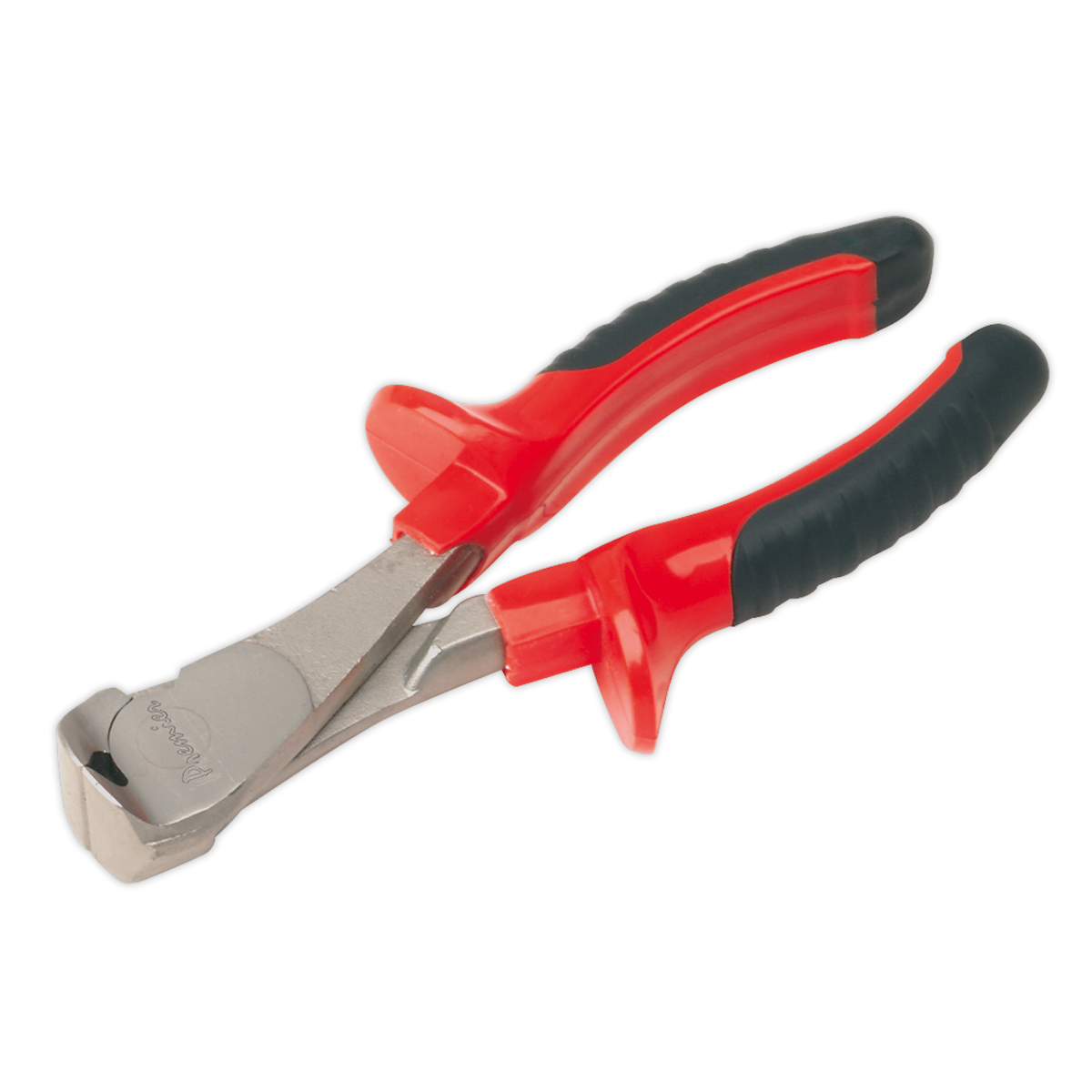 Red-handled End Cutters 165mm – AK8519 by Sealey, featuring black rubber grips on the handles, placed against a white background to highlight their durability.