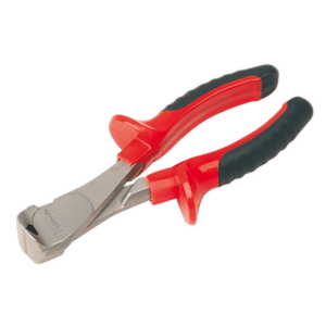 Red-handled End Cutters 165mm – AK8519 by Sealey, featuring black rubber grips on the handles, placed against a white background to highlight their durability.