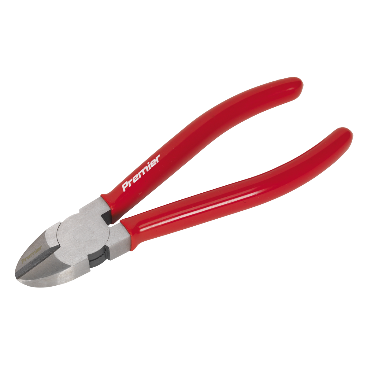 A pair of side cutters made from durable Chrome Vanadium steel, these "Side Cutters 160mm - AK8565" feature red handles and the brand name "Sealey" printed on them.