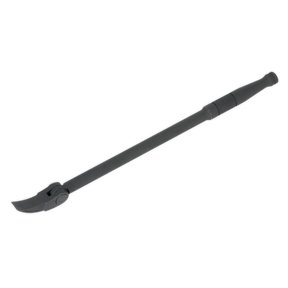 The Sealey Adjustable Head Pry Bar 380mm - AK8802, featuring a black finish with a 180º adjustable head and an ergonomic handle, is displayed on a white background. This premium hand tool offers unmatched reliability and performance, backed by a lifetime guarantee.