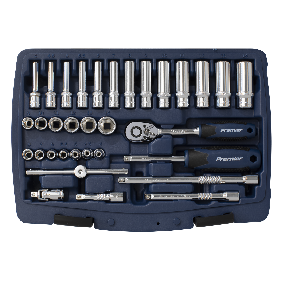 Socket Set 33pc 1/4"Sq Drive 6pt WallDrive® Metric - AK8990 - Farming Parts