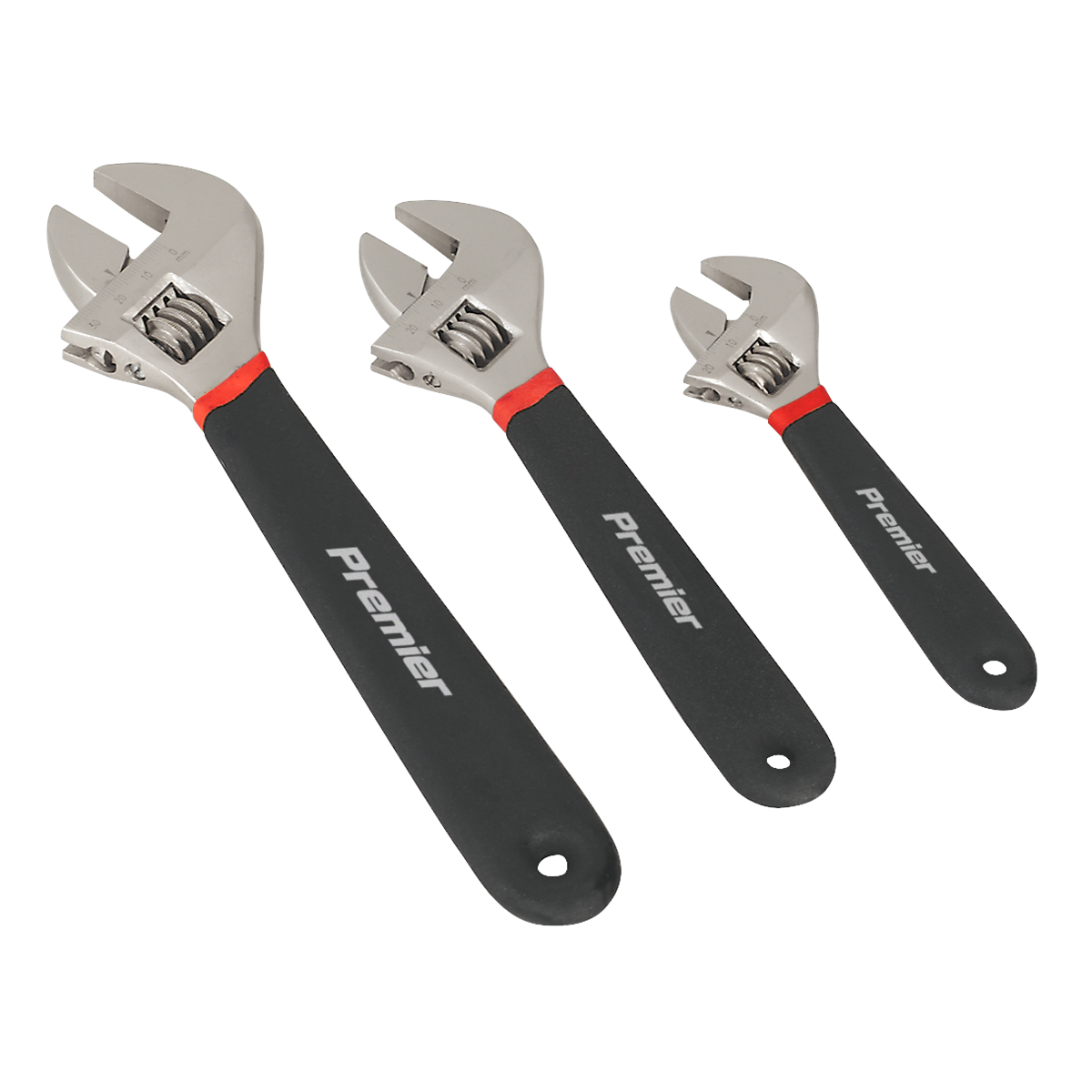 Adjustable Wrench Set 3pc Ni-Fe Finish - AK907 - Farming Parts