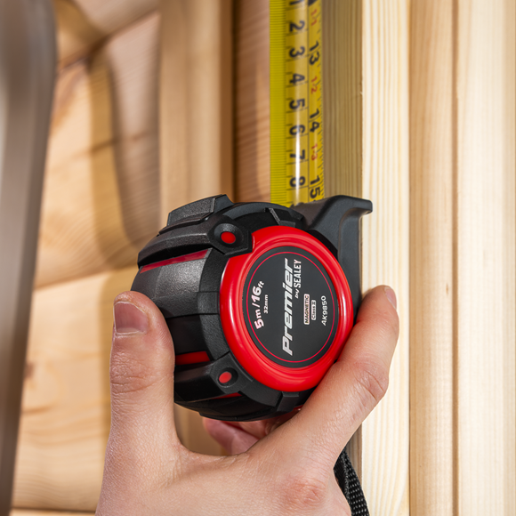 Premier Metric/Imperial Tape Measure Extra-Wide Blade 5m(16ft) x 32mm - SE-AK9850
