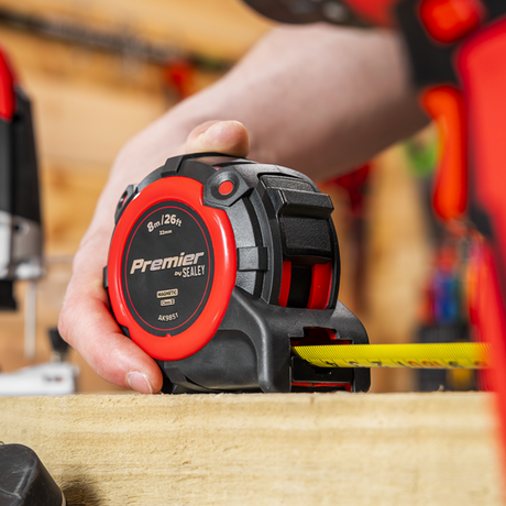 Premier Metric/Imperial Tape Measure Extra-Wide Blade 8m(26ft) x 32mm - SE-AK9851