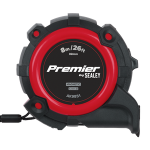 Premier Metric/Imperial Tape Measure Extra-Wide Blade 8m(26ft) x 32mm - SE-AK9851