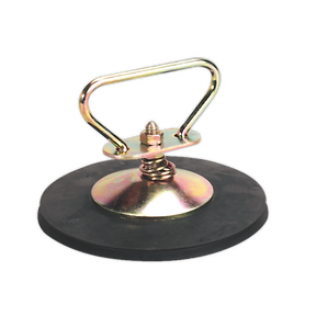 The Sealey Suction Cup Dent Puller Ø150mm - AK98 features a sturdy black rubber base and a top handle, providing strong suction ideal for moving glass panels.