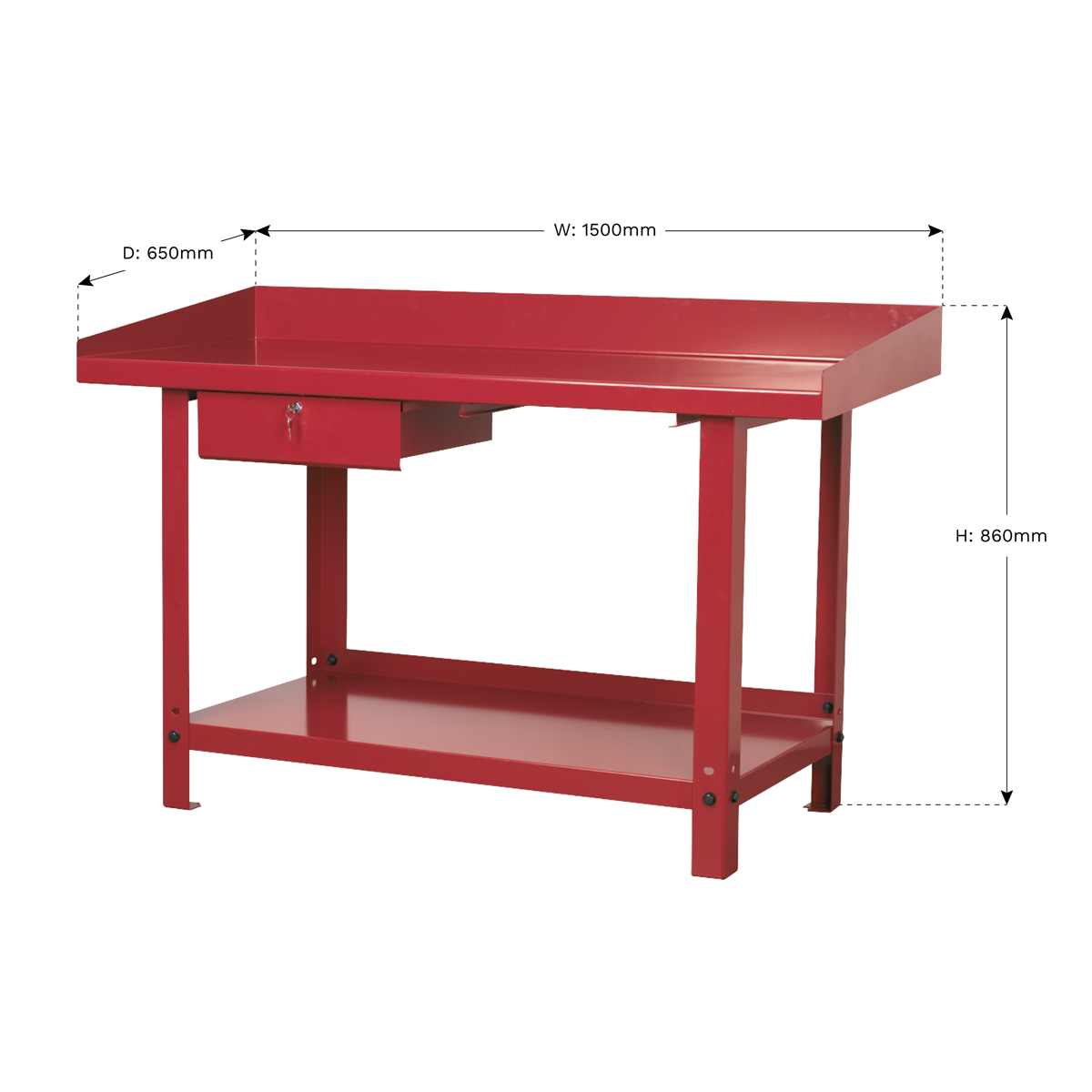 Workbench Steel 1.5m with 1 Drawer - AP1015 - Farming Parts