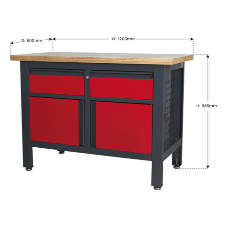 Workstation with 2 Drawers & 2 Cupboards - AP1372A - Farming Parts