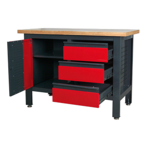 Workstation with 3 Drawers & Cupboard - AP1372B - Farming Parts