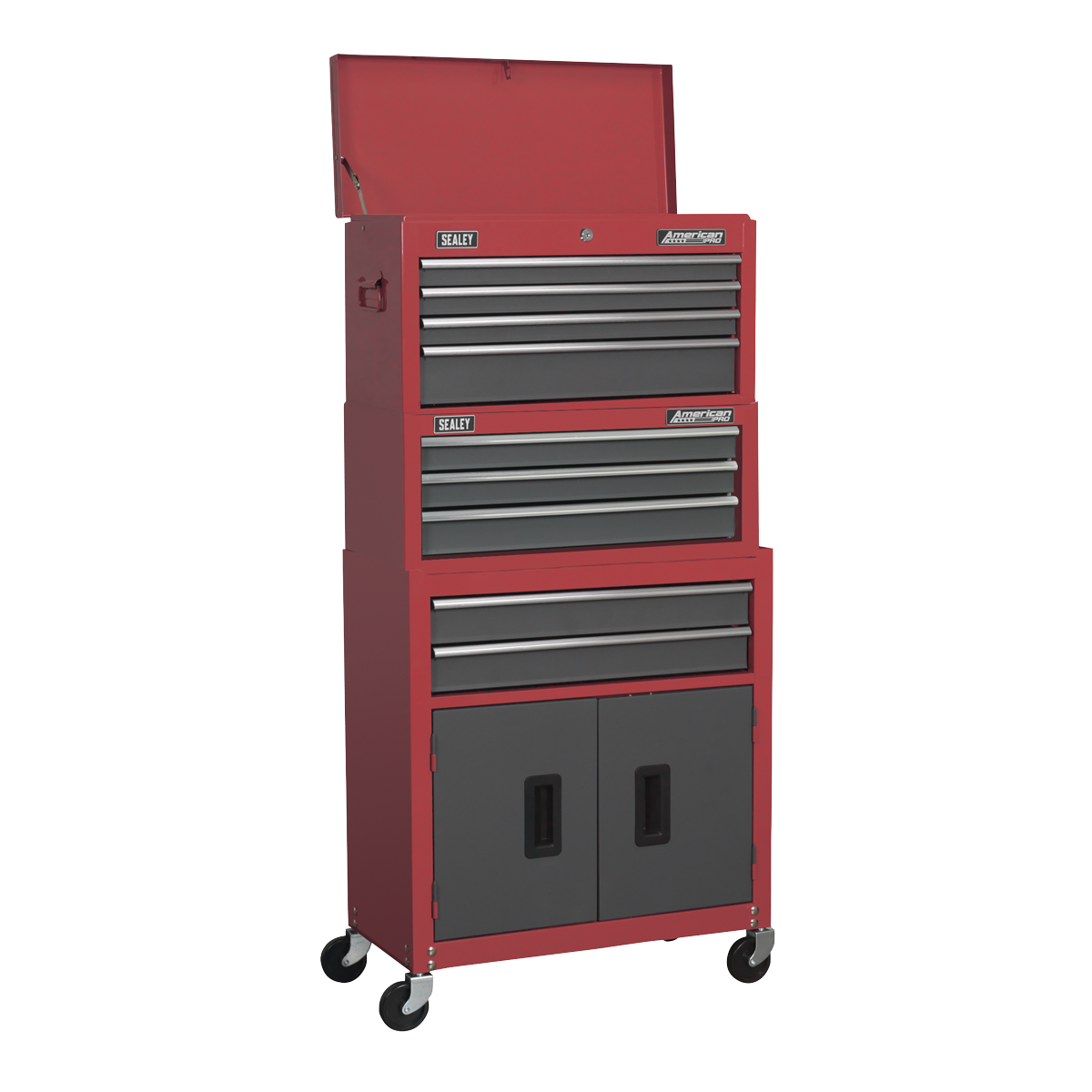 Topchest, Mid-Box & Rollcab 9 Drawer Stack - Red - AP2200BBSTACK - Farming Parts