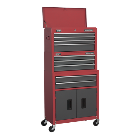 Topchest, Mid-Box & Rollcab 9 Drawer Stack - Red - AP2200BBSTACK - Farming Parts