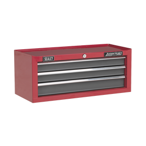 Mid-Box 3 Drawer with Ball-Bearing Slides - Red/Grey - AP22309BB - Farming Parts