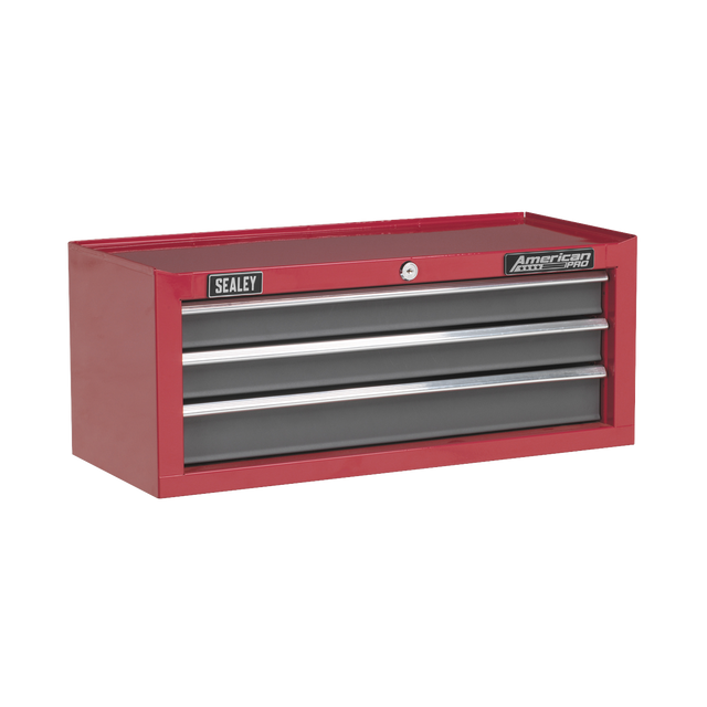 Mid-Box 3 Drawer with Ball-Bearing Slides - Red/Grey - AP22309BB - Farming Parts