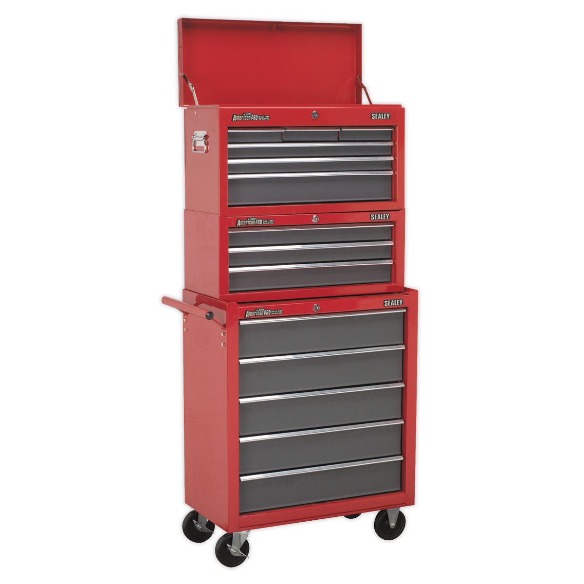 Rollcab 5 Drawer with Ball-Bearing Slides - Red/Grey - AP22505BB - Farming Parts