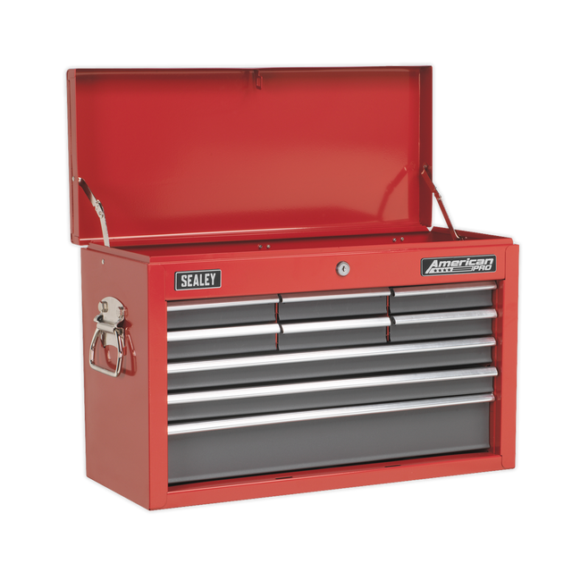 Topchest 9 Drawer with Ball-Bearing Slides - Red/Grey - AP22509BB - Farming Parts