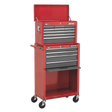 Topchest & Rollcab Combination 13 Drawer with Ball-Bearing Slides - Red/Grey - AP22513BB - Farming Parts
