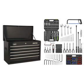 Topchest 5 Drawer with Ball-Bearing Slides - Black & 272pc Tool Kit - AP225BCOMBO - Farming Parts